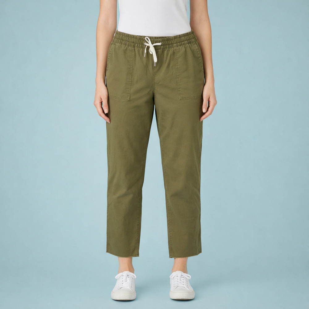 Vuori Size XL Women's Green Ripstop Pull On Drawstring Tapered Ankle Length Pant